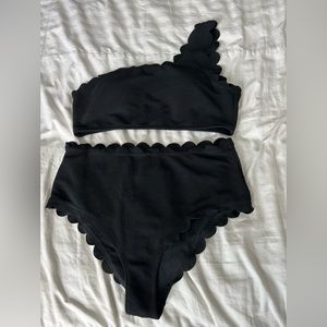 Black two piece bathing suit with cups